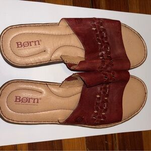 Born Leather Slide Sandals